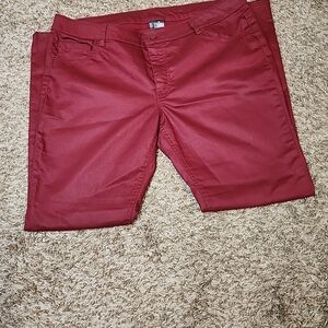 Bisou Bisou Michele Bohbot Skinny Jeggings  Red Jeans Denim Pant Cotton Women